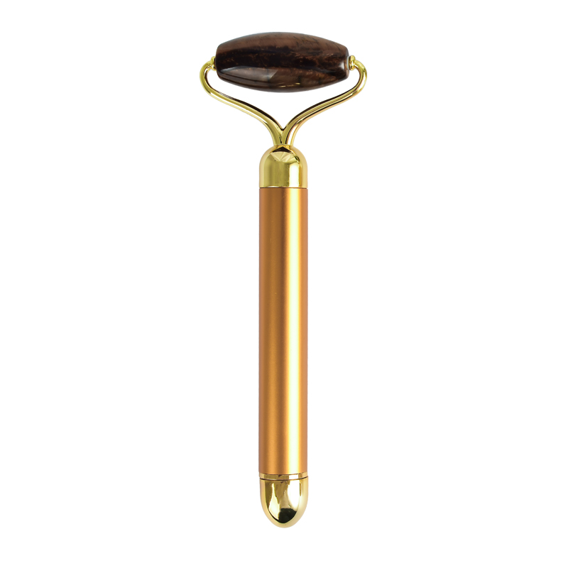 Tiger Eye Electric Jade Roller Facial Massager Natural Tiger Eye Beauty Bar Face Roller Kit, Arm Eye Nose Massage