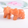 1.5 Inch Hand Carved Red Aventurine Stone Elephant Crystal Animal Figurines