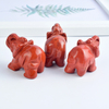 1.5 Inch Hand Carved Red Jasper Stone Elephant Crystal Animal Figurines