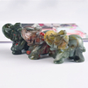 1.5 Inch Hand Carved Blooded Stone Elephant Crystal Animal Figurines