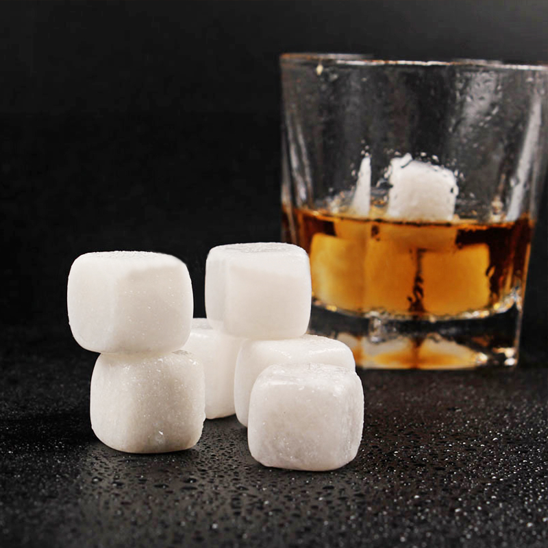Natural White jade Whiskey Stones Gemstone Whiskey Ice Stone
