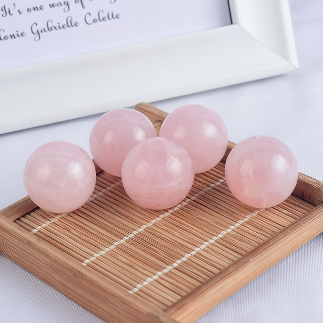 Natural Rose Quartz Stone Crystal Ball Sphere 
