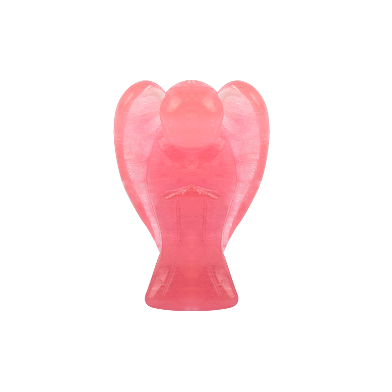 1.5 Inch Synthetic Red Obsidian Stone Small Carved Crystal Angel Figurine