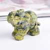 1.5 Inch Hand Carved Straw Turquoise Crystal Elephant Crystal Animal Figurines