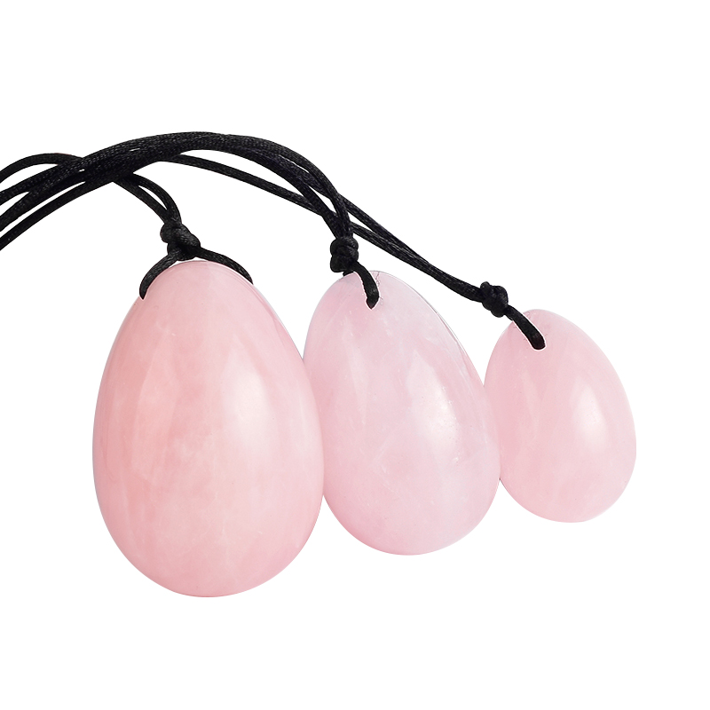  Rose Quartz Jade Yoni Eggs Massage Stones Exercise Eggs Healing Stone to Train Pelvic Muscles Kegel Exercise