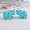 1.5 Inch Hand Carved Turquoise Stone Elephant Crystal Animal Figurines