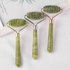 Single-end Green Jade Spike Roller Natural Green Jade Stone Facial Massager Tool for Anti Aging, Reduce Wrinkles, Improve Lymphatic Drainage