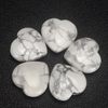 20mm 30mm 35mm White Howlite Stone Heart Shape Gemstone Beads Natural Crystal Hearts 