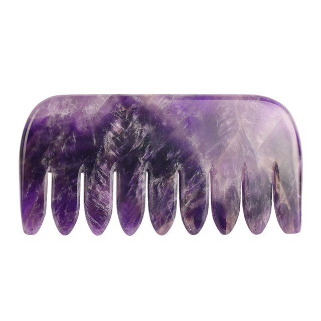Natural Amethyst Body Guasha Comb Massager Health Care Tool