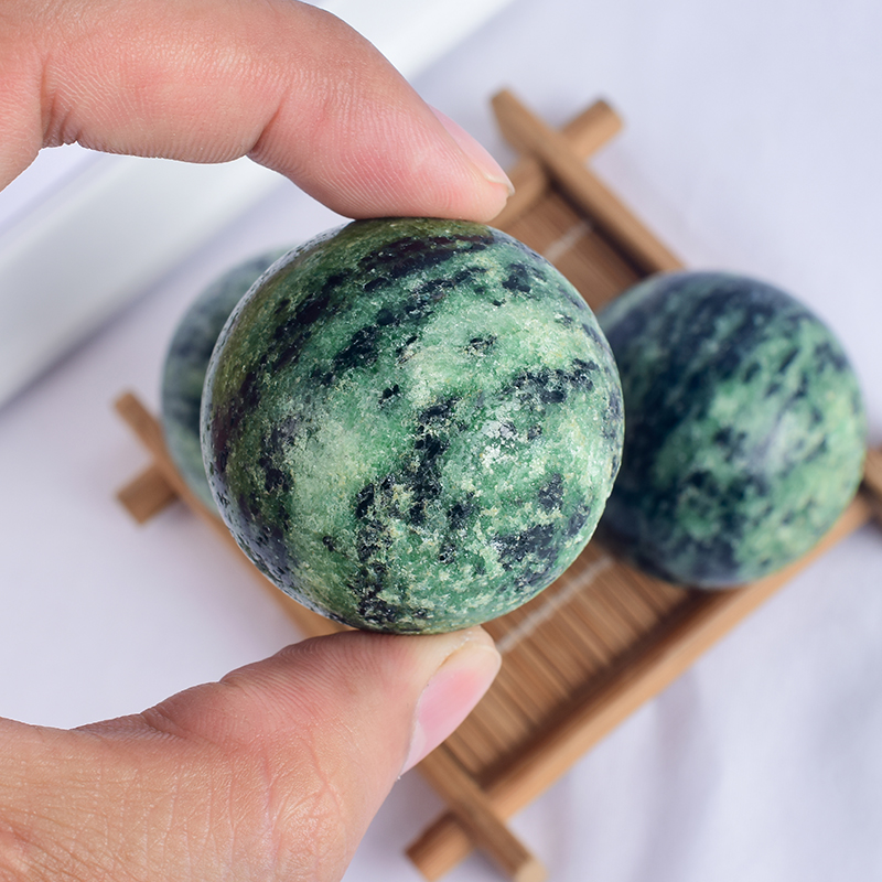 Natural Ruby Zoisite Stone Crystal Ball Sphere 