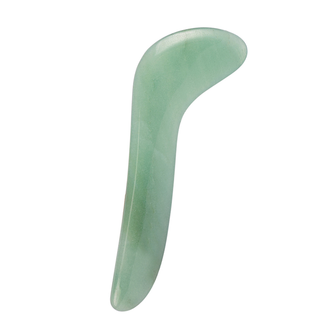 Knife-Shaped Natural Green Aventurine Gua Sha Scraping Board Massager for Facial Body SPA Skin Detox Foot Treatments