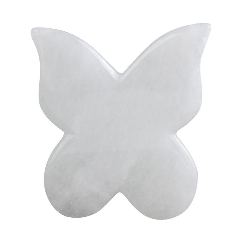 Butterfly Shap White JadeGua Sha Facial Massage Tool Natural White Jade Scraping board Body Scraper Crystal Scratching