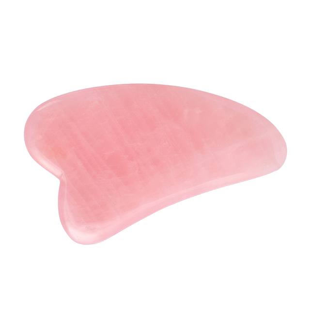 Big V- Shaped Natural Rose Quartz Gua Sha Scraping Board Massager for Facial Body SPA Skin Detox Foot Treatments