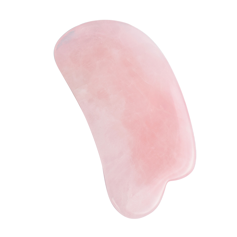 Hat-Shaped Rose Quartz Guasha Scraping Stone for Spa Relaxing Meditation Massage