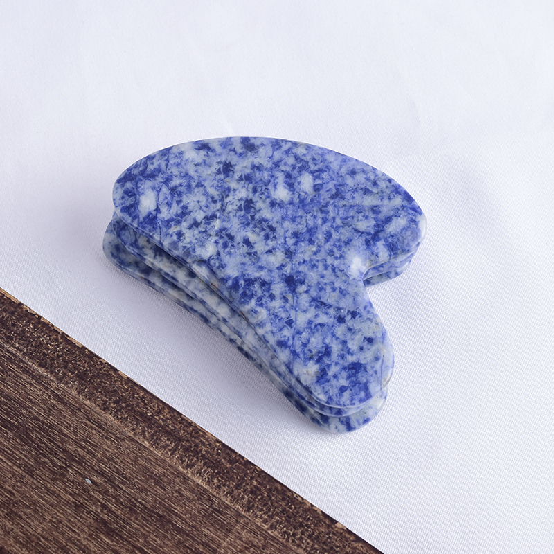  Gua Sha Facial Massage Tool Natural Blue Spot Jasper Scraping board Body Scraper Crystal Scratching 