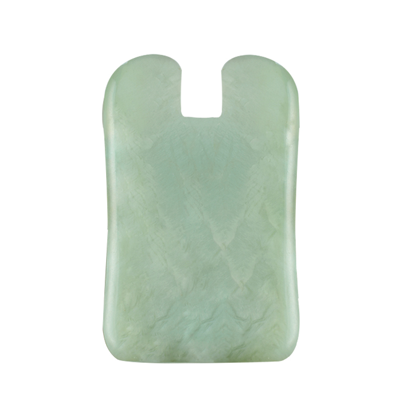 N-Shaped Xiuyan Jade Gua Sha Scraping Massage Tool, Natural Jade Guasha Board for SPA Acupuncture Treatment, Reducing Neck and Muscle Pain