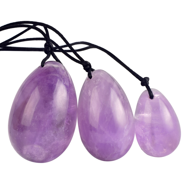 Light Amethyst Jade Yoni Eggs Amethyst Massage Jade Eggs for Women to Strengthen Pelvic Floor Muscles