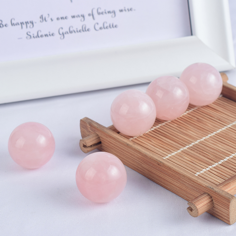 Natural Rose Quartz Stone Crystal Ball Sphere 