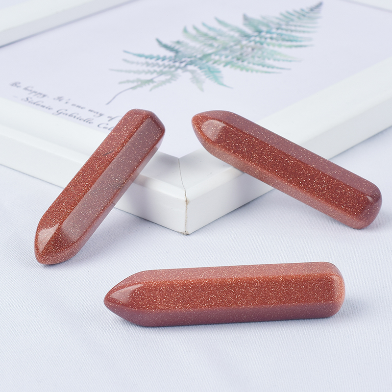 Natural Gold Sandstone Points Hexagonal Wand 