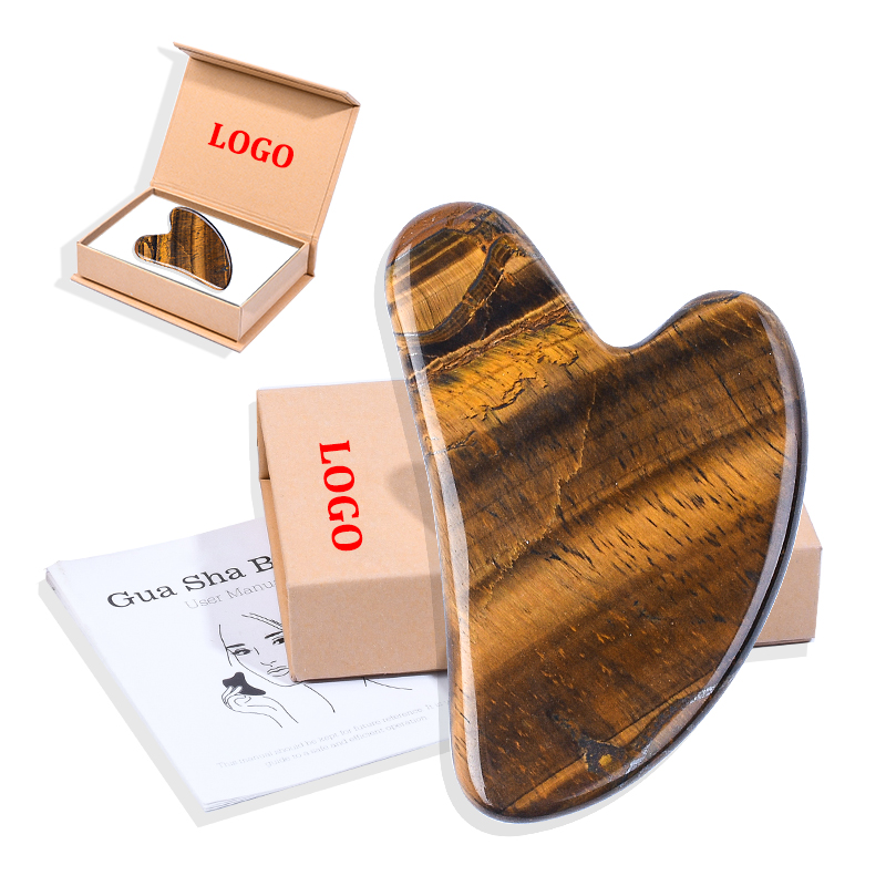 Natural Tiger Gua Sha Stone Wholesale Price Guasha Massager Face Gua Sha Tool for Wrinkle Remove