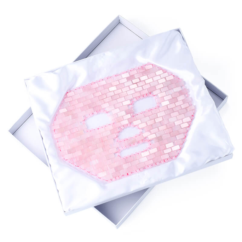 Natural Rose Quartz Face Jade Mask Cold Therapy Beauty Tool