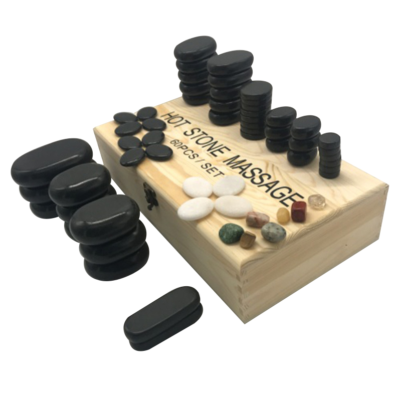 Bian Stone Hot Massage Stone Set Cheap Price 60pcs/Set Hot Spa Stone Set Healing Energy Rock for Healthy Body