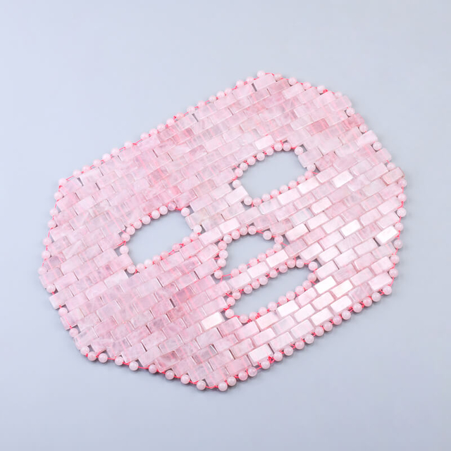 Natural Rose Quartz Face Jade Mask Cold Therapy Beauty Tool